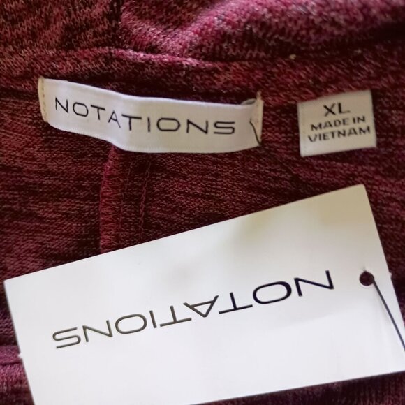 NWT Notations Cowl Neck Button Accent Long Sleeve Top Light Burgundy XL - Picture 8 of 8